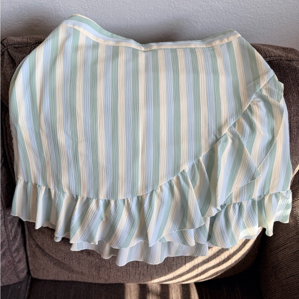LC Lauren Conrad Asymmetrical Striped Skirt - Blue and Cream